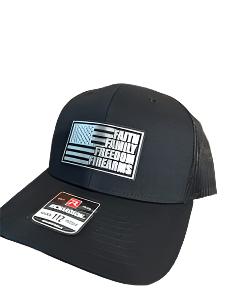 Faith Family Freedom Hat with a Premium Leatherette Patch! Richardson 112 Trucker Hat Baseball Cap Summer Winter