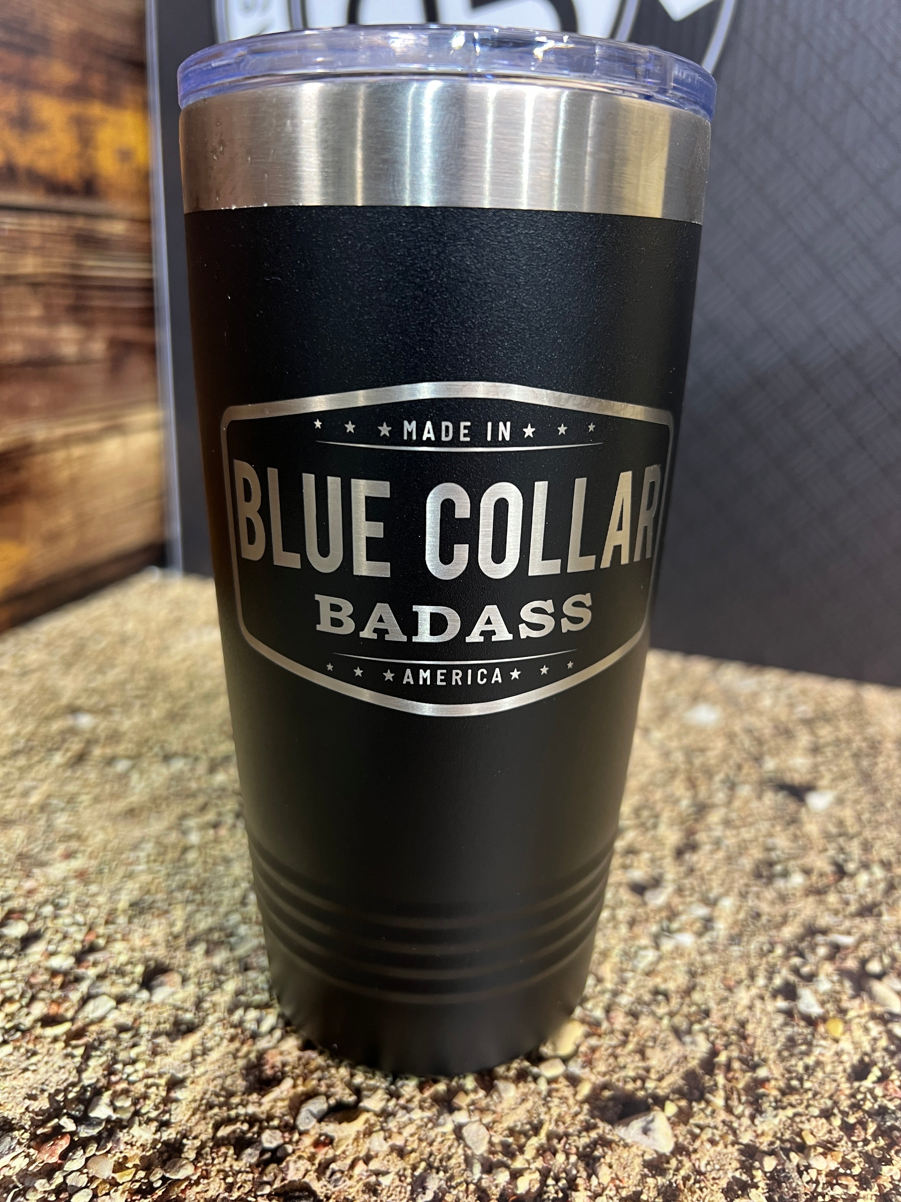 Blue Collar Badass - Made in America 20 oz Tumbler -  Stainless  Steel Polar Camel Tumbler