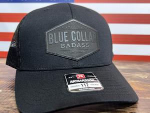 Blue Collar American Hat Design on a Richardson 112 Trucker Hat.