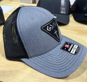 God is Greater Patch Hat on the Richardson 112 Trucker Snap Back Hat.