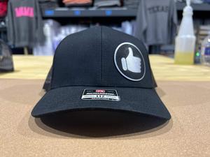 Thumbs Up Patch Hat with Leatherette Patch on a Richardson 112 Trucker Hat Baseball Cap Summer Winter