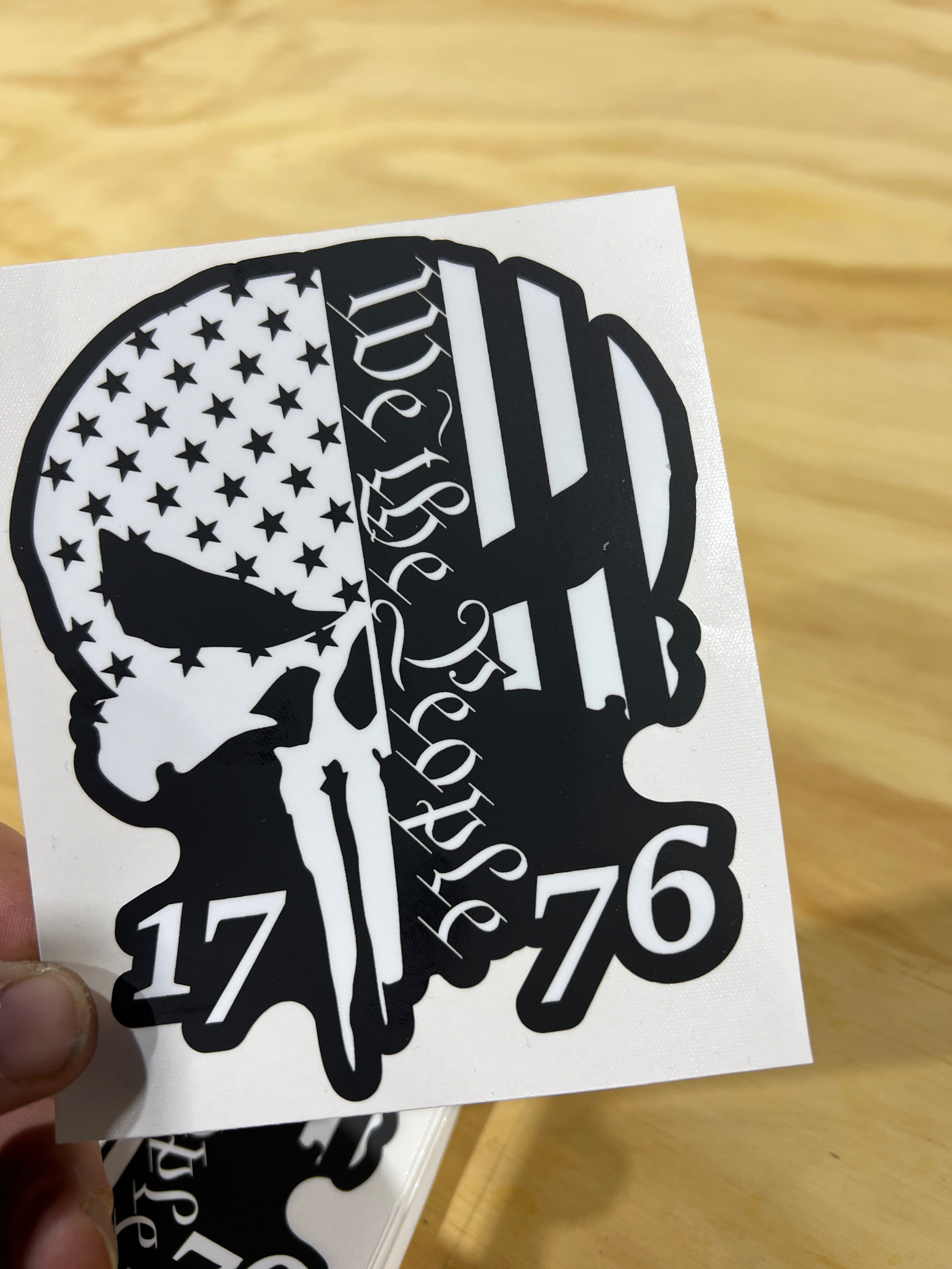 We The People 1776 Punisher Sticker 2pk