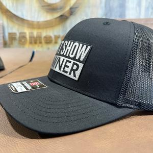 Sh t Show Owner Hat with Premium Leatherette Patch on Richardson 112 Trucker Hat