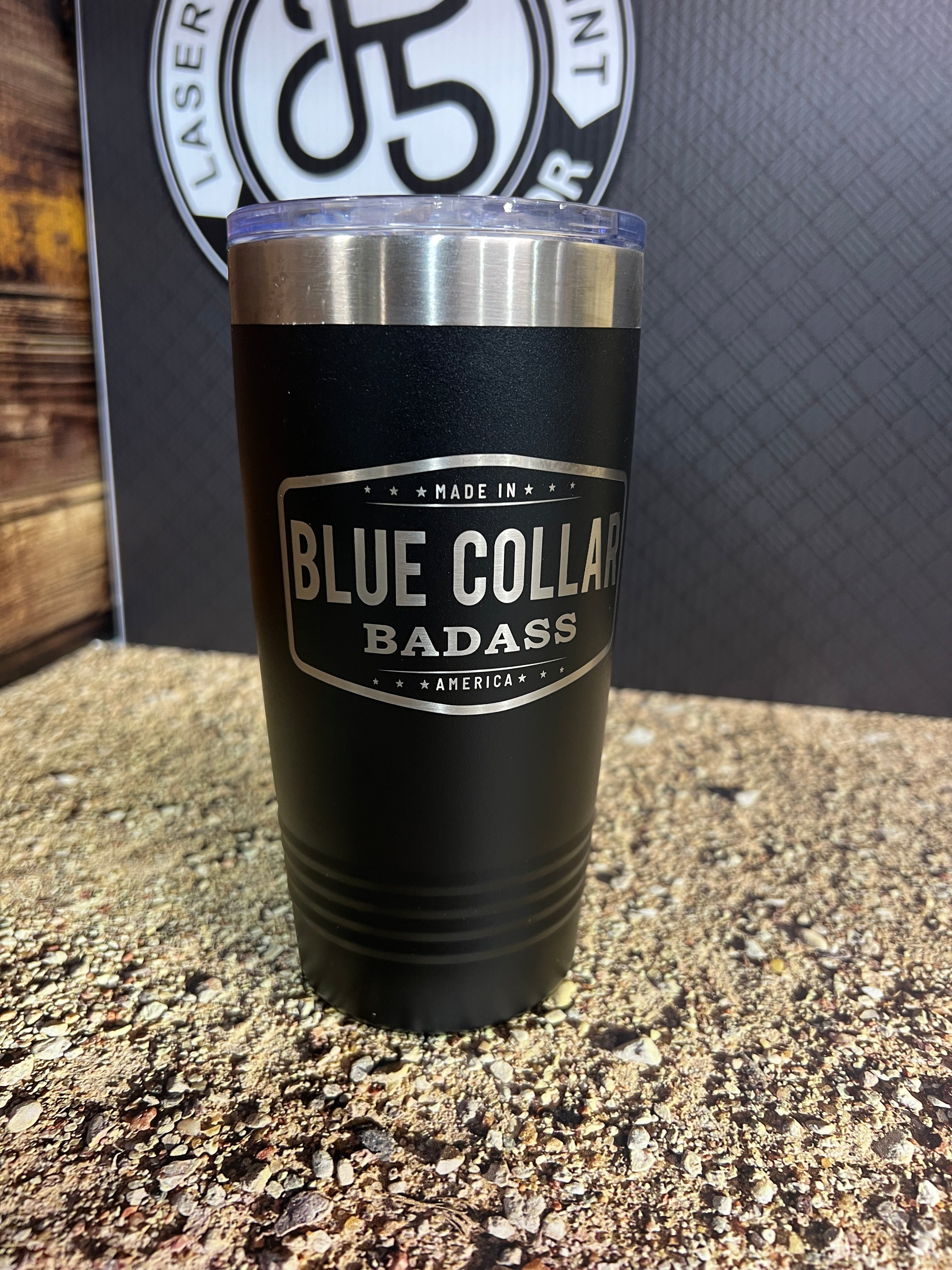 Blue Collar Badass - Made in America 20 oz Tumbler -  Stainless  Steel Polar Camel Tumbler