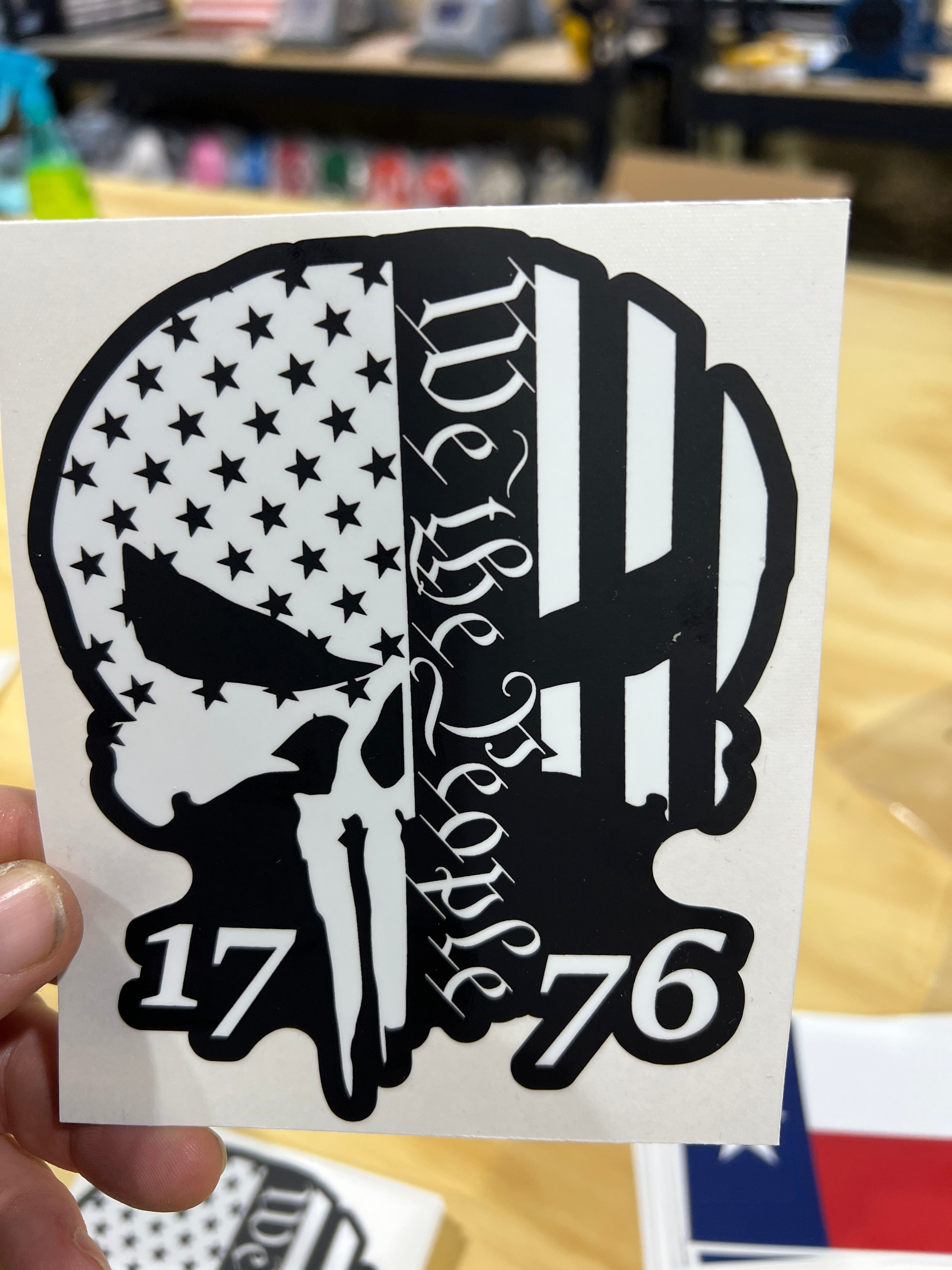 We The People 1776 Punisher Sticker 2pk