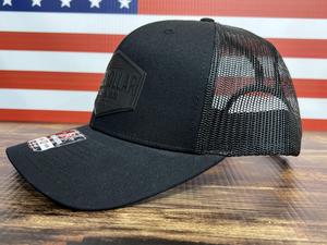 Blue Collar American Hat Design on a Richardson 112 Trucker Hat.