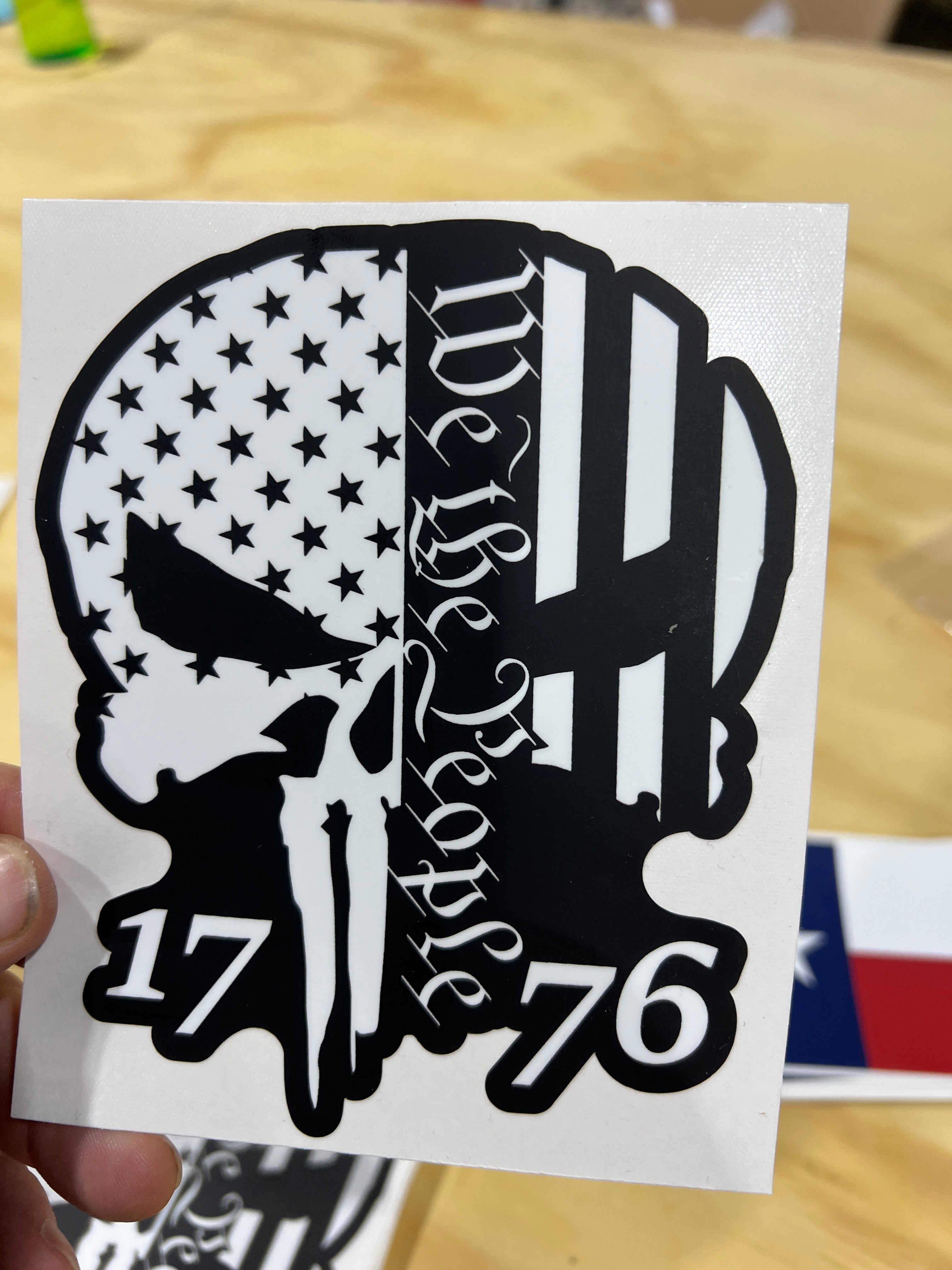 We The People 1776 Punisher Sticker 2pk