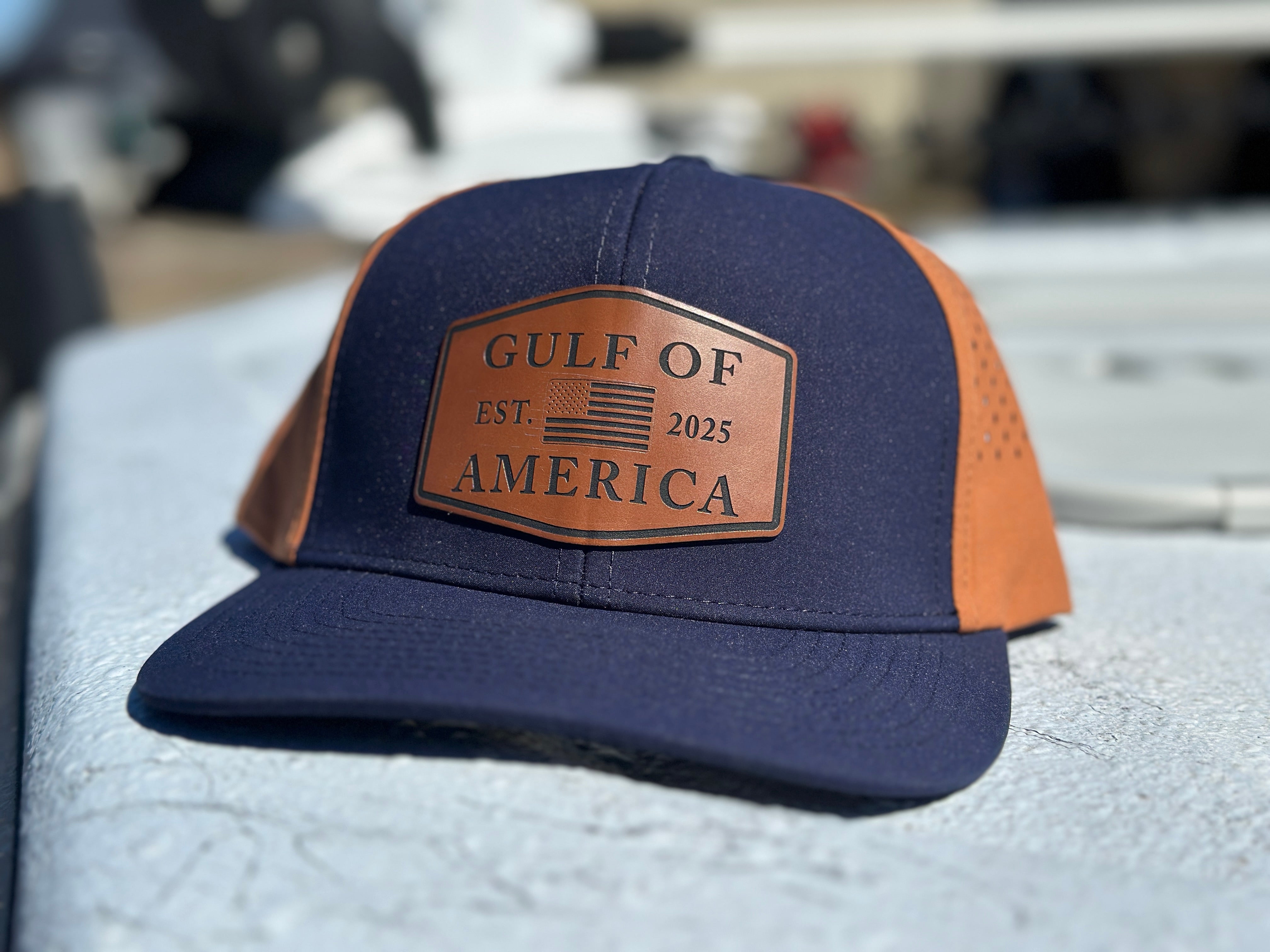 Gulf of America Hat with Leather Patch Unisex Adult Genx MAGA Baseball Cap