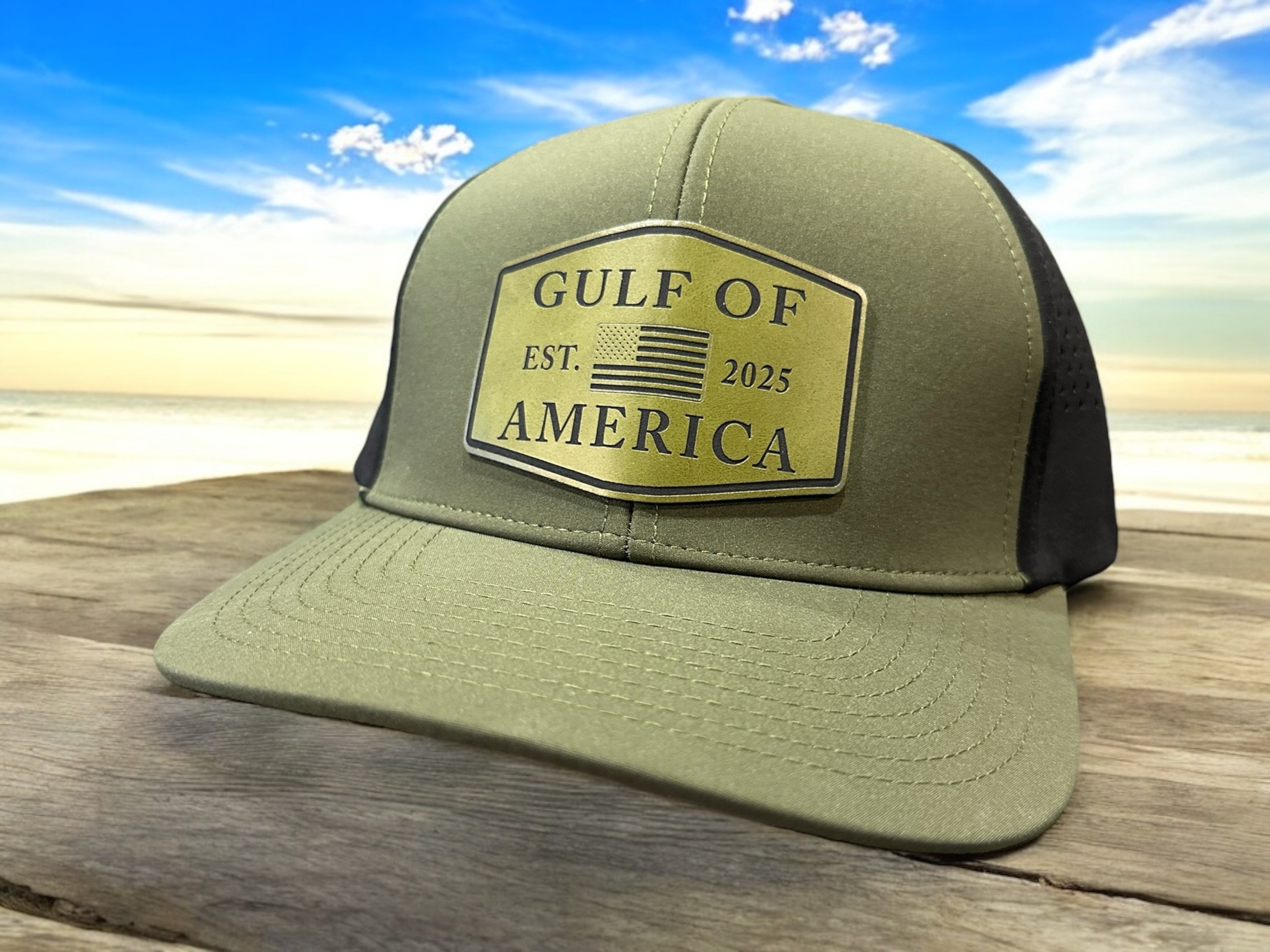 Gulf of America Hat with Leather Patch Unisex Adult Genx MAGA Baseball Cap