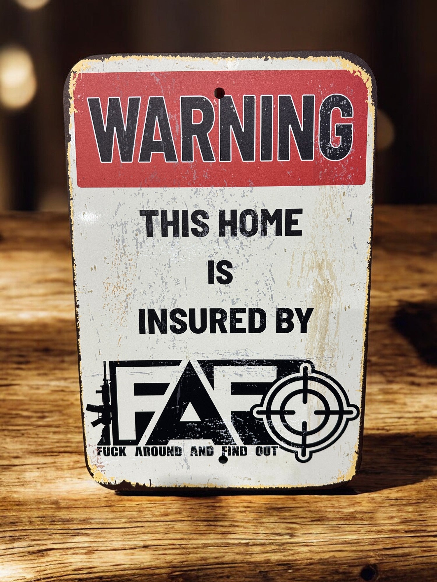 Rusty Home Security FAFO Sign Aluminum UV Printed Premium Quality Funny Signs, Yard Art