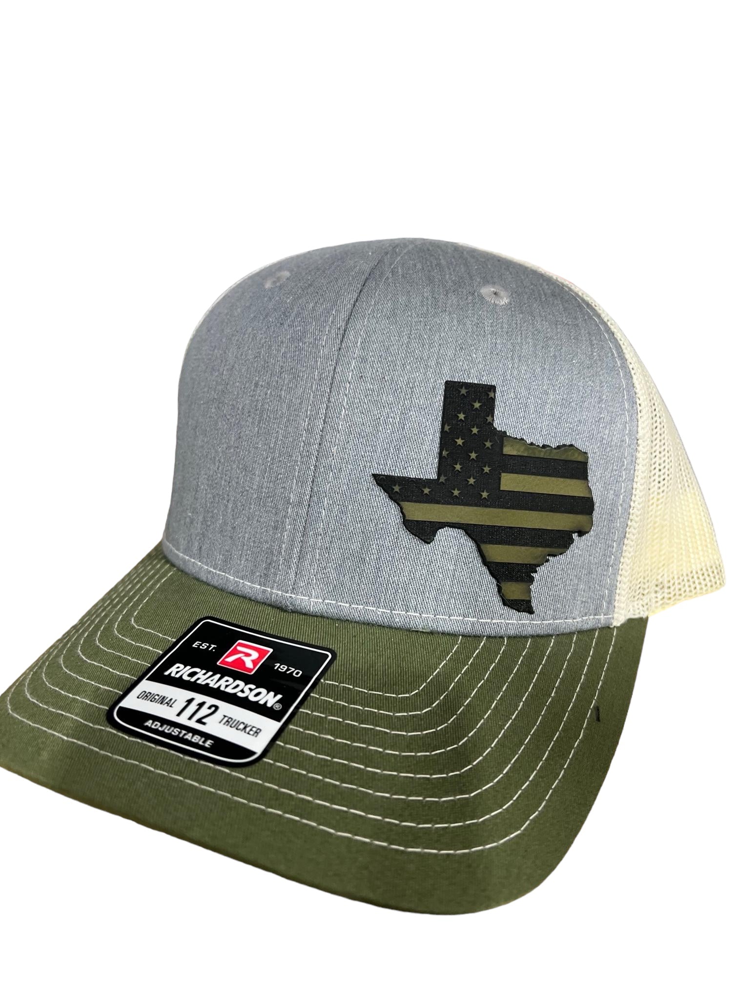 Texas Flag Hat Leatherette Patch on Richardson 112 Snapback