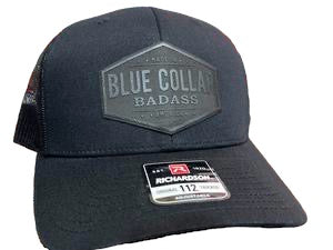 Blue Collar American Hat Design on a Richardson 112 Trucker Hat.