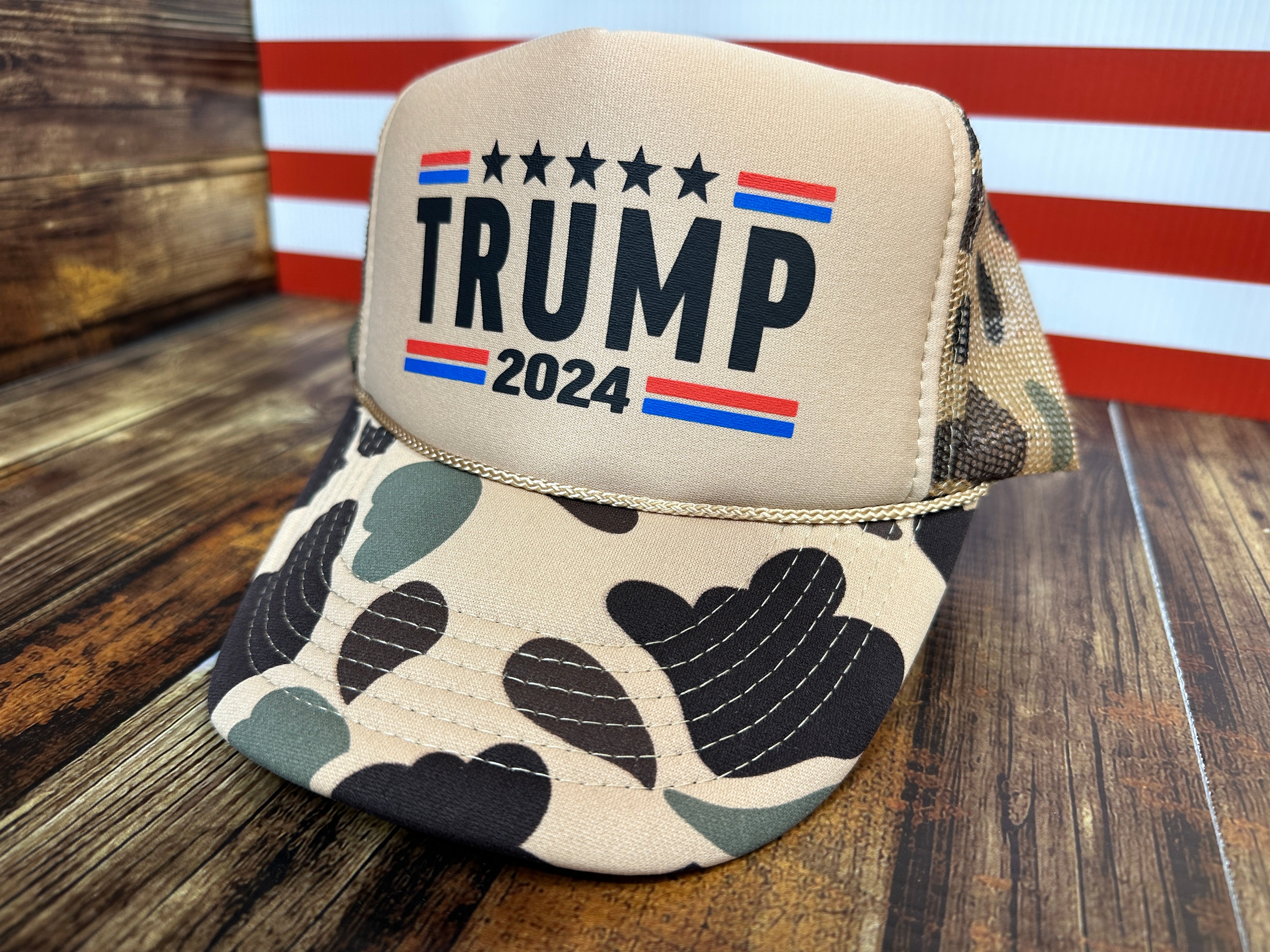 Trump 2024 Foam Camo Trucker Hat Unisex Trucker Hat All 5 Panel