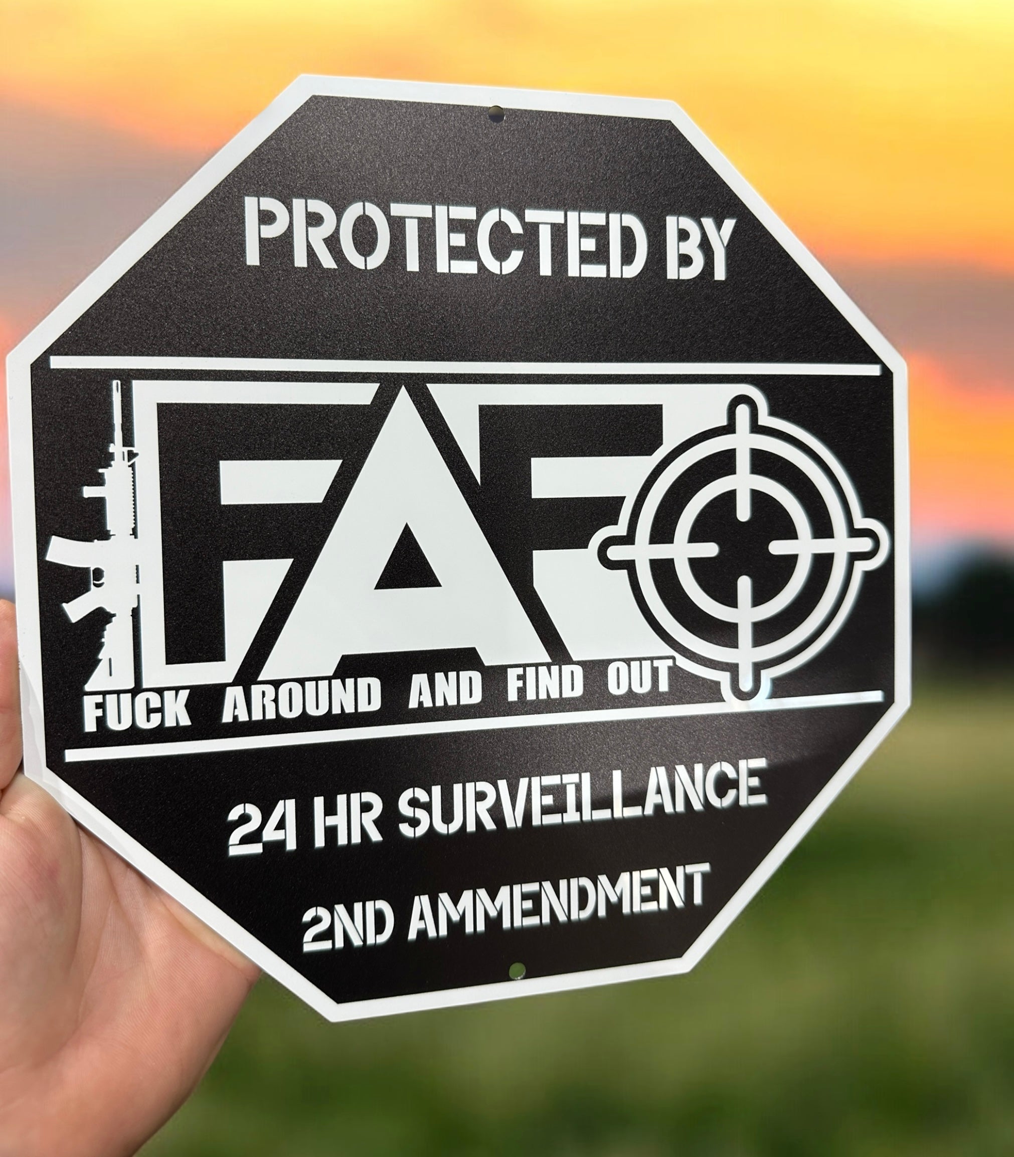 FAFO Security Sign - F Around and Find Out Sign with Stake | Protected by Fuck Around