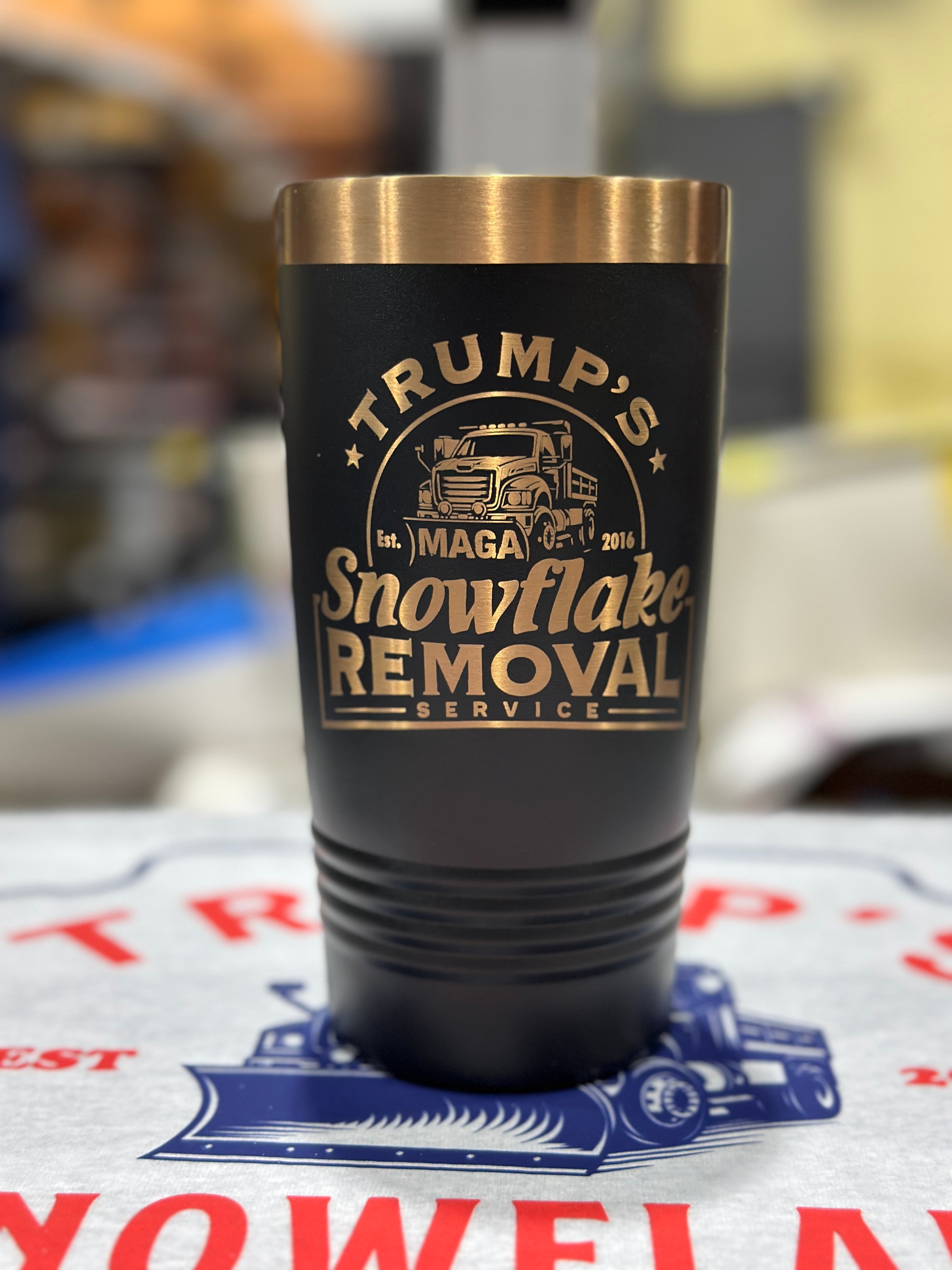 Trump Snowflake Removal Service 20 oz Stainless Tumbler Patriotic Drinkware