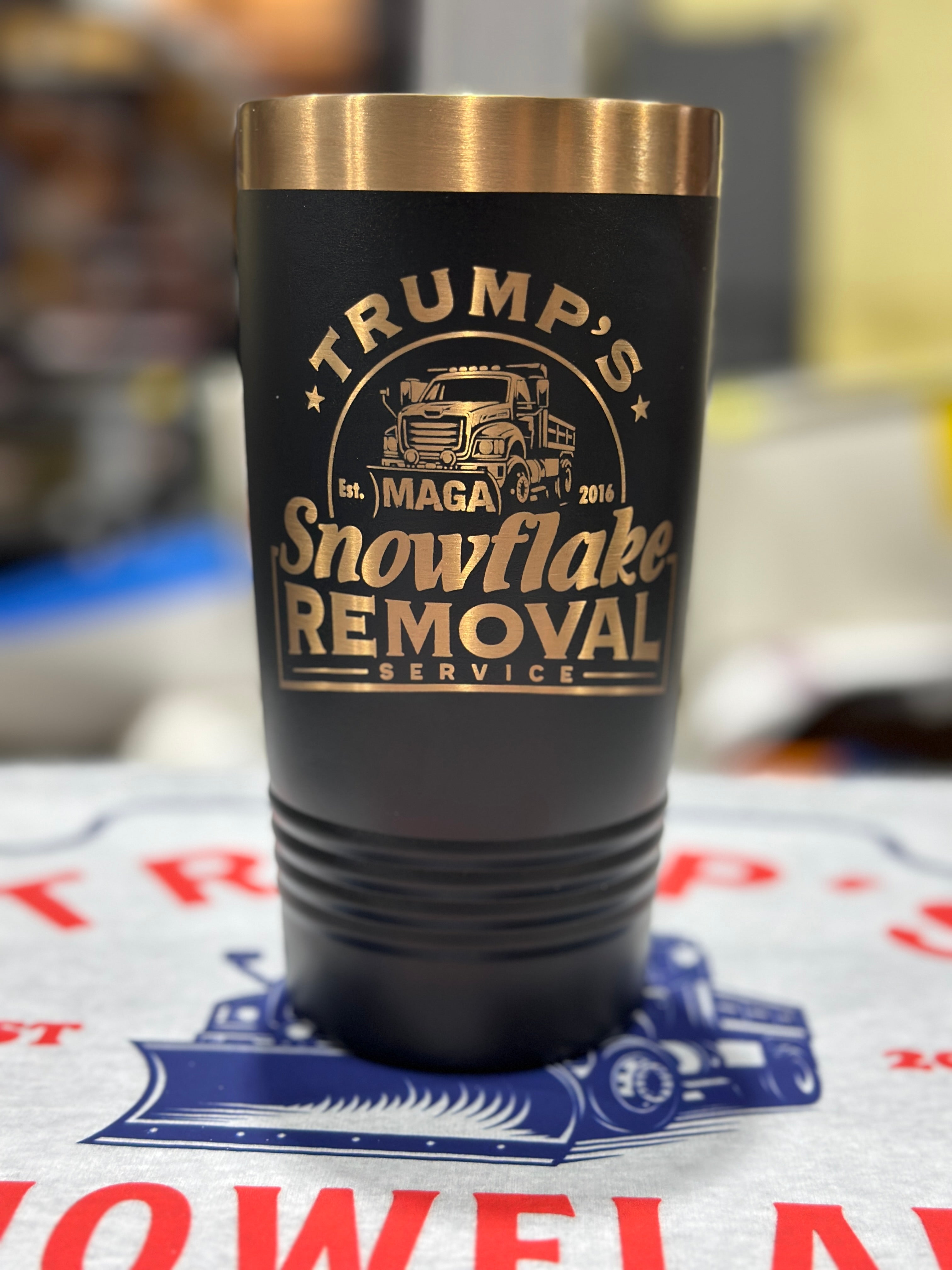 Trump Snowflake Removal Service 20 oz Stainless Tumbler Patriotic Drinkware