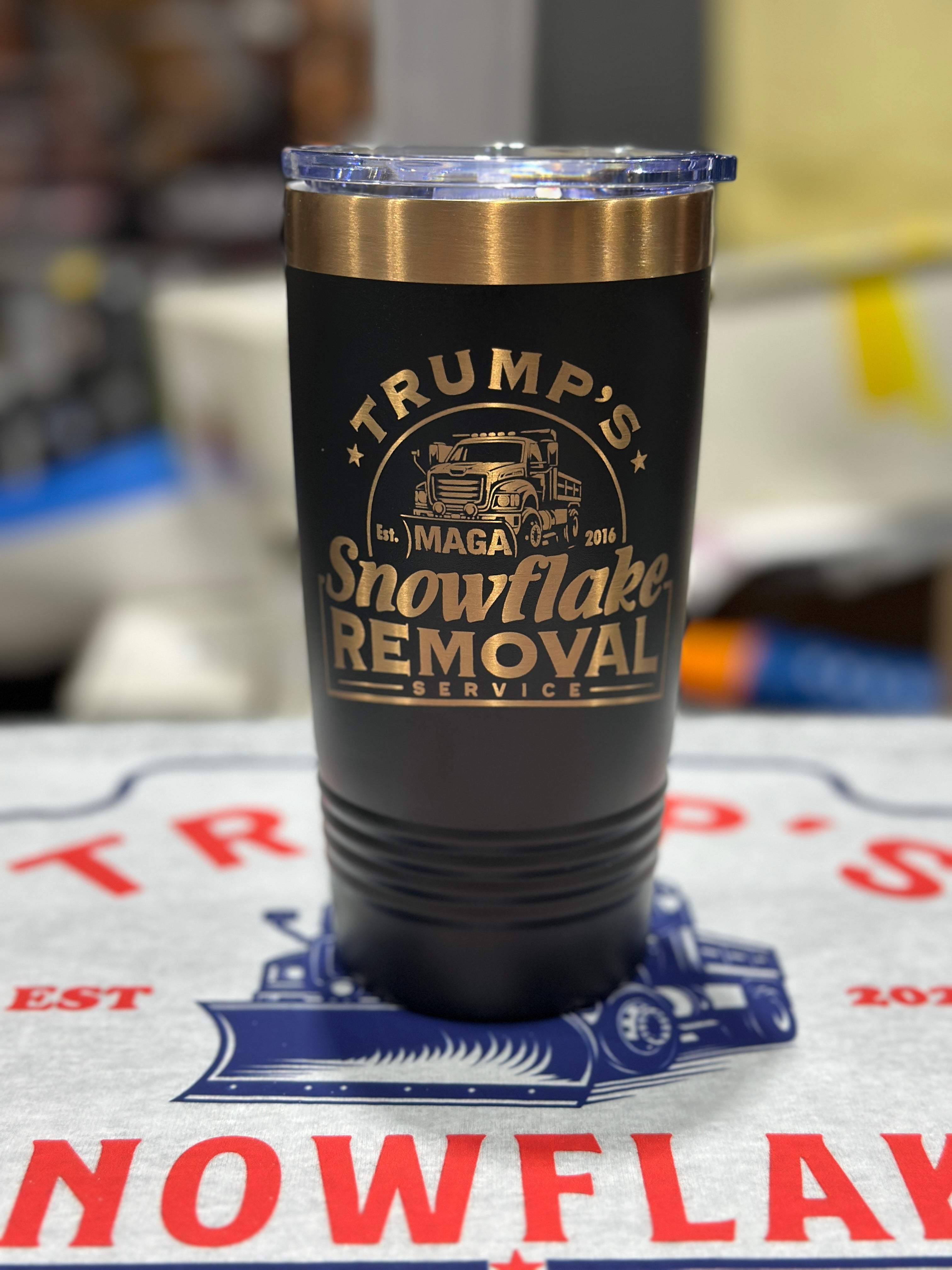 Trump Snowflake Removal Service 20 oz Stainless Tumbler Patriotic Drinkware