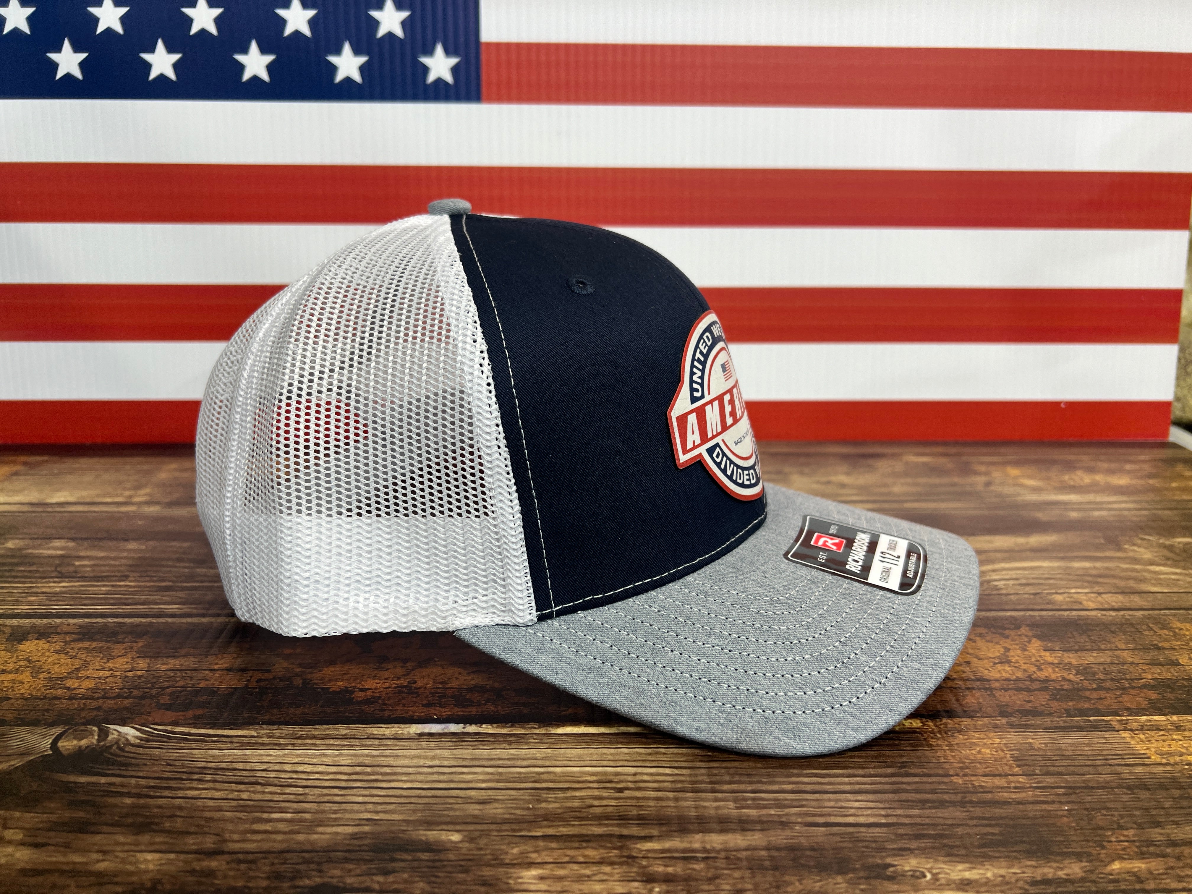 United We Stand Hat Patriotic Custom Hat with a Premium Leatherette Patch! USA Hat