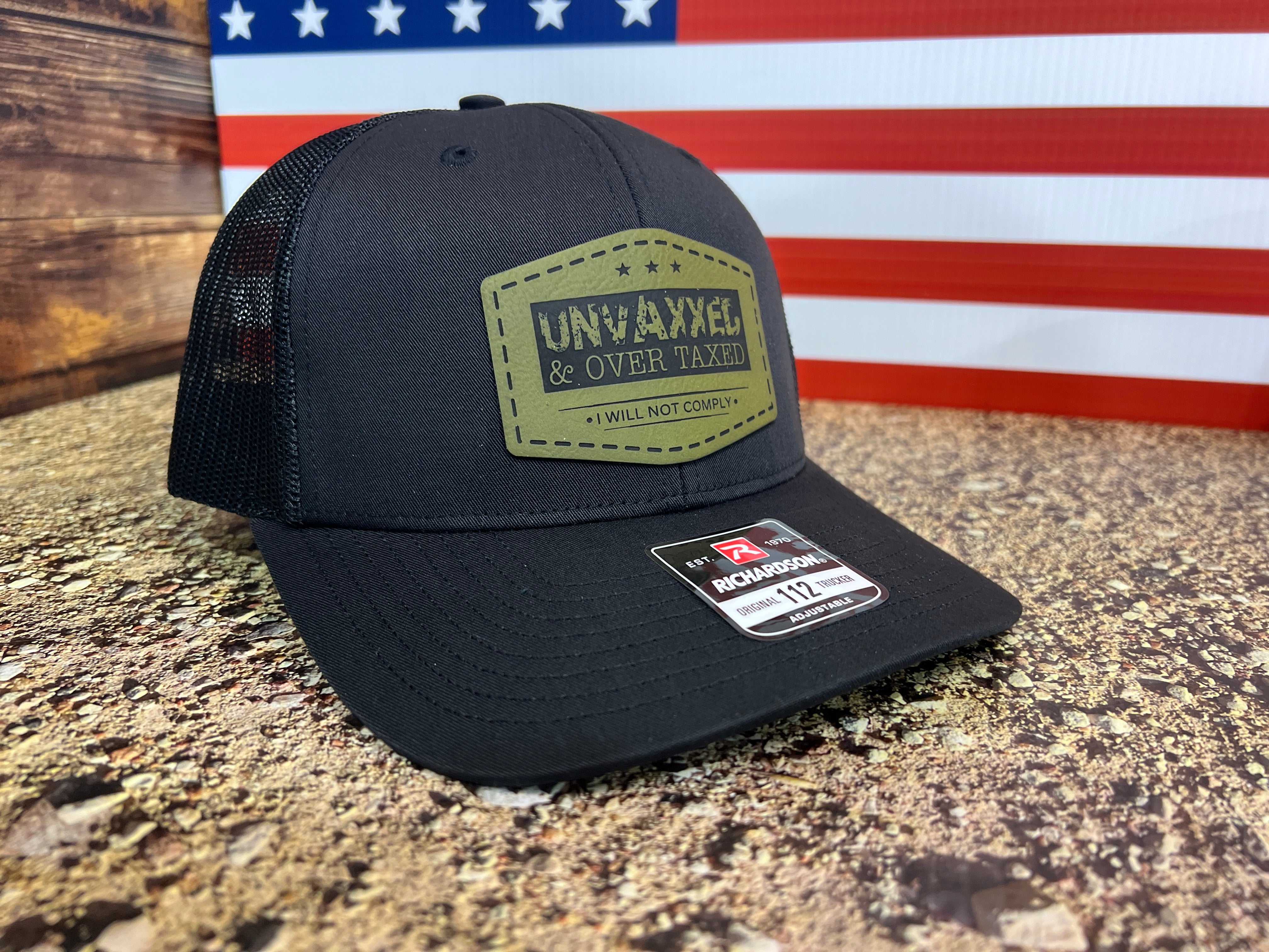 UNVAXXED & Over Taxed™ Richardson 112 Trucker Hat with Premium Patch