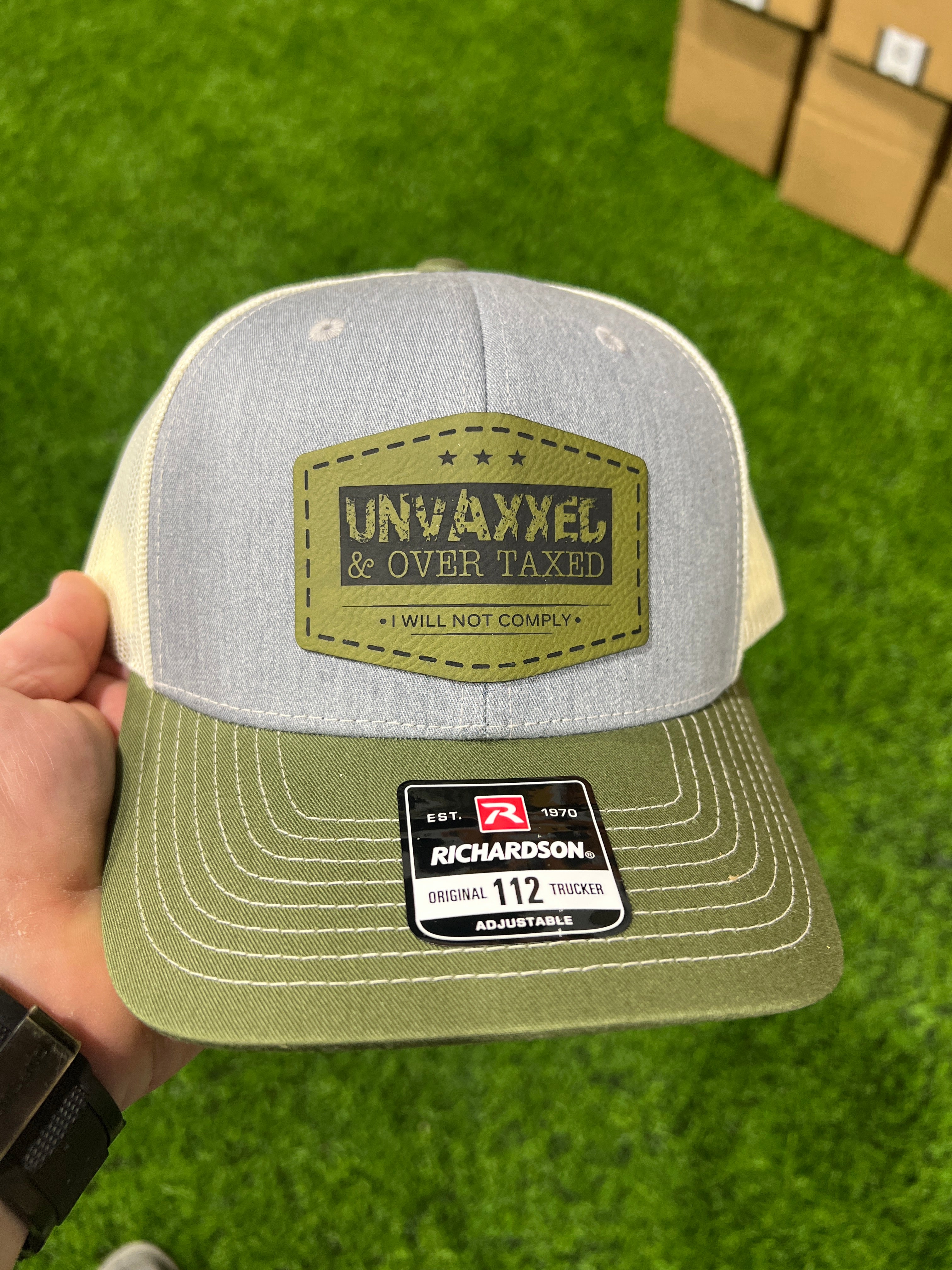 UNVAXXED & Over Taxed™ Richardson 112 Trucker Hat with Premium Patch