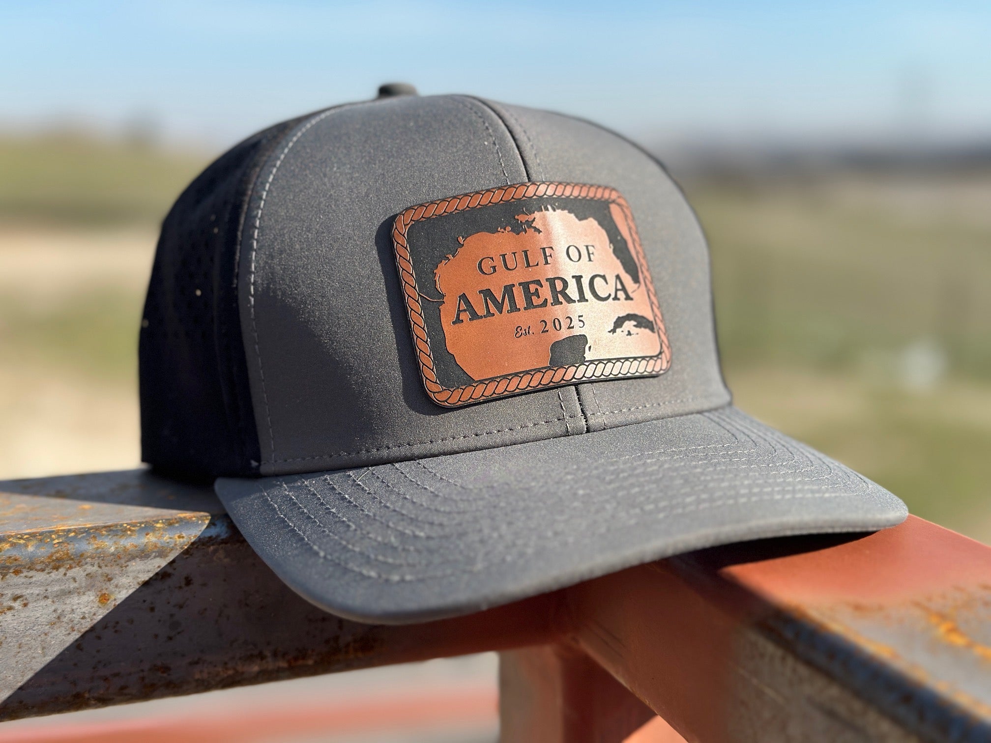 Gulf of America Trucker Hat Premium Leatherette Patch on Richardson 112 Trucker Hat Funny Hat GenX Hat Adult Hat