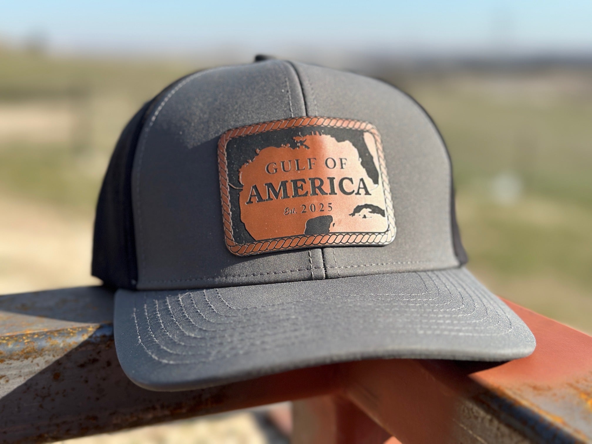 Gulf of America Trucker Hat Premium Leatherette Patch on Richardson 112 Trucker Hat Funny Hat GenX Hat Adult Hat