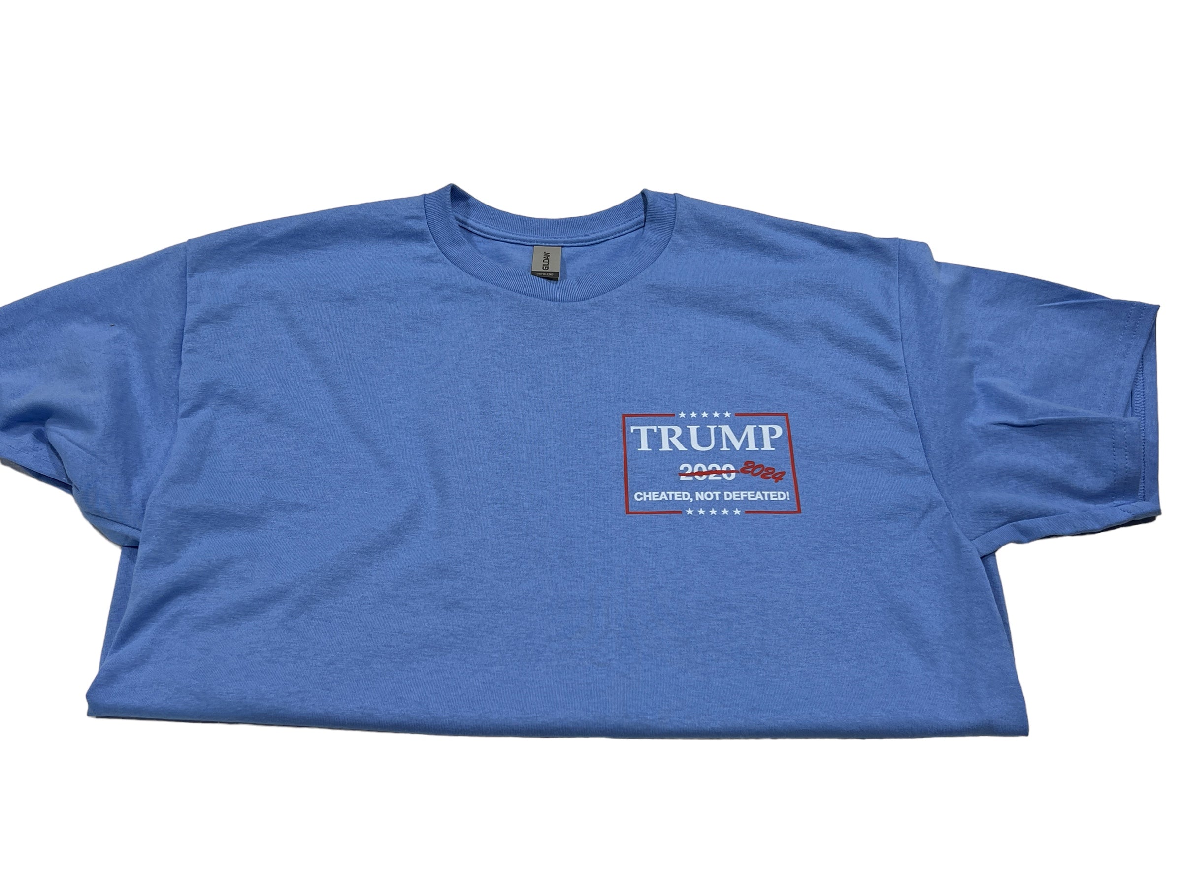 Cheated Not Defeated Trump 2024 T-Shirt - DryBlend Moisture Wicking High Quality TShirt Funny Shirt Unisex shirt