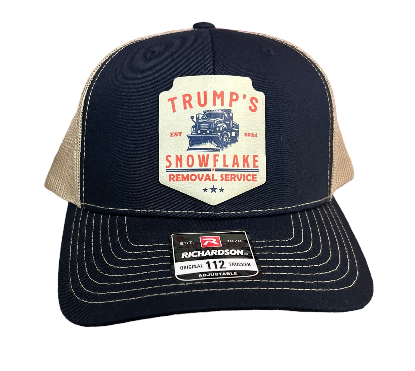 Trump Snowflake Removal Service 2024 Trucker Hat  UV Printed Premium Leatherette