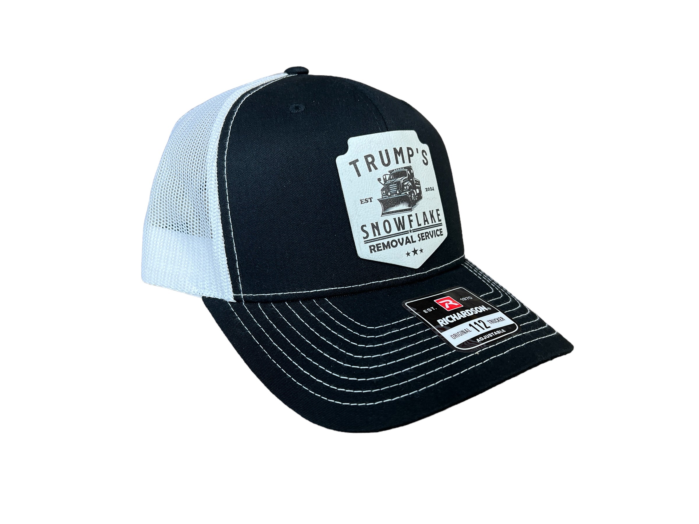 Trump Snowflake Removal Service 2024 Trucker Hat  UV Printed Premium Leatherette