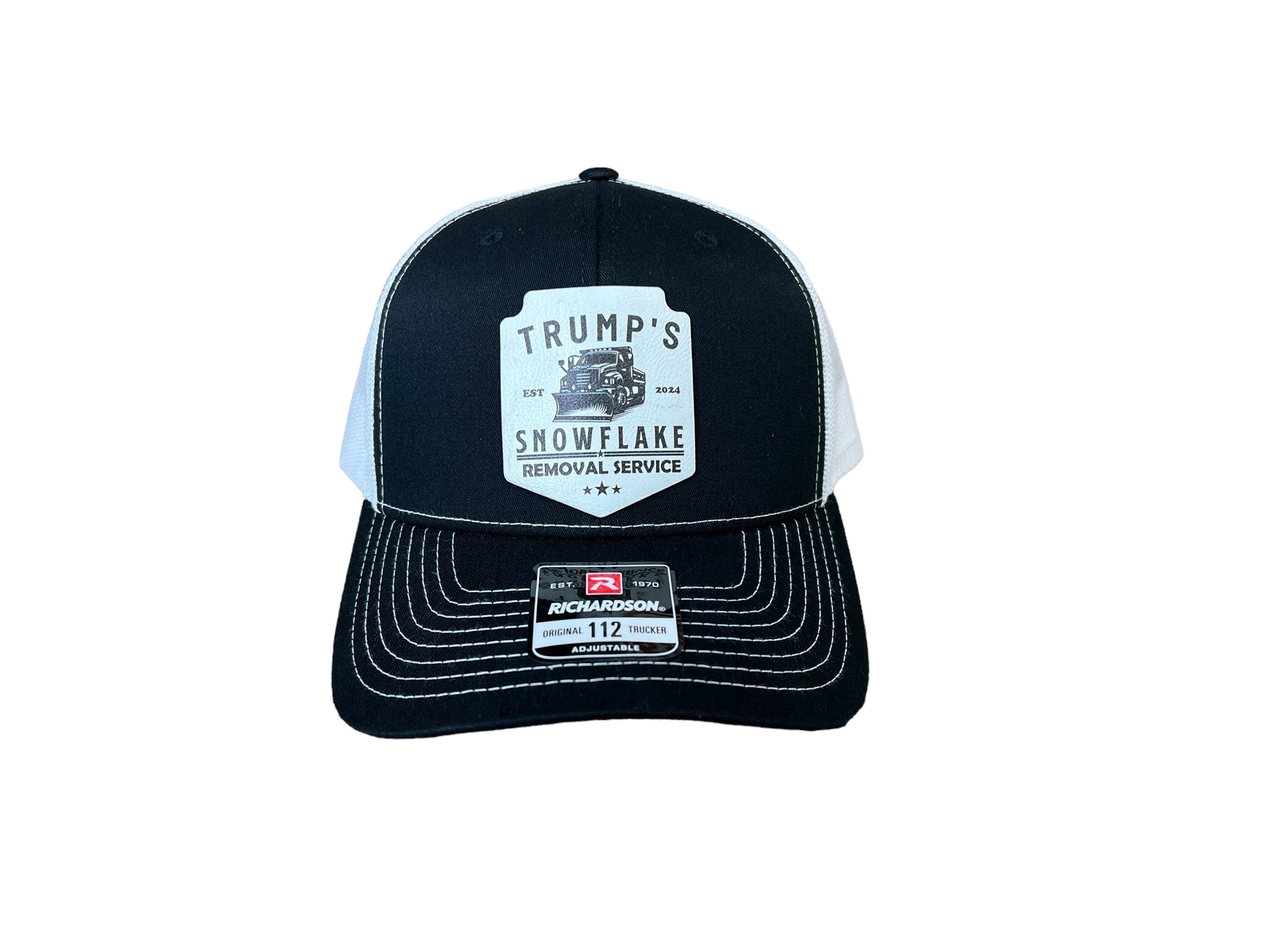 Trump Snowflake Removal Service 2024 Trucker Hat  UV Printed Premium Leatherette