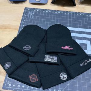 Custom Beanie with Leatherette Patch 100% Acrylic Beanie