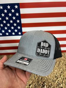 Dad in the Streets and Daddy in the Sheets Leatherette Patch on a Richardson 112 Trucker Hat Baseball Cap